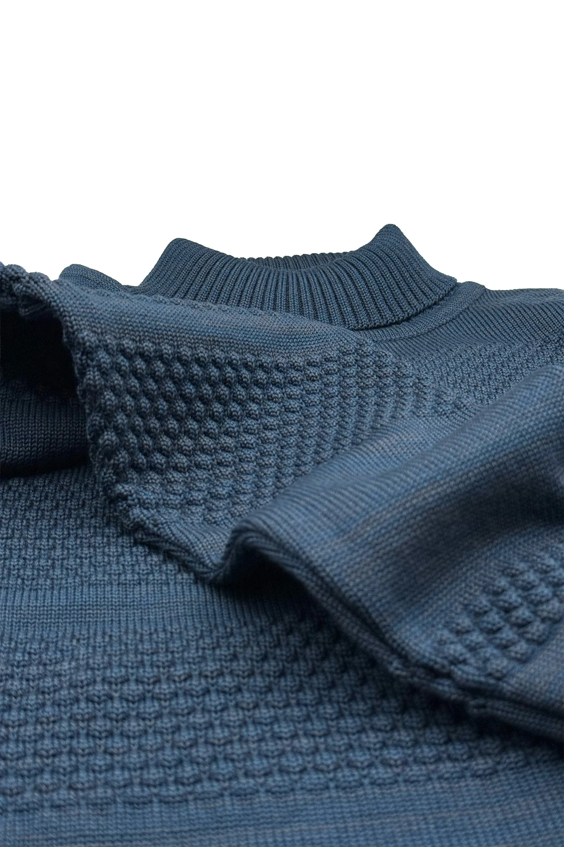 FISHERMAN sweater | høj hals, tidal fade blue - Image 5
