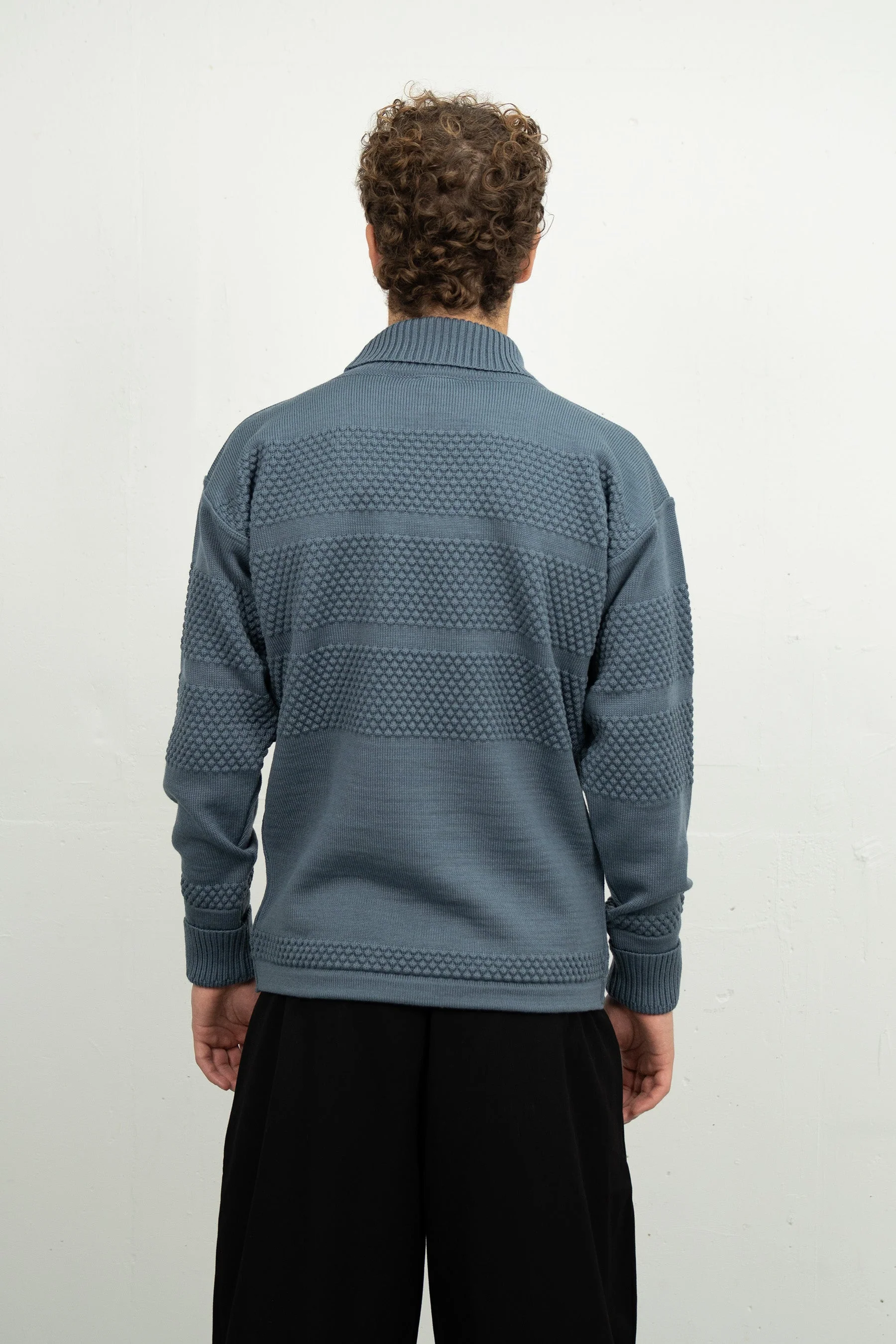 FISHERMAN sweater | høj hals, slate blue - Image 5
