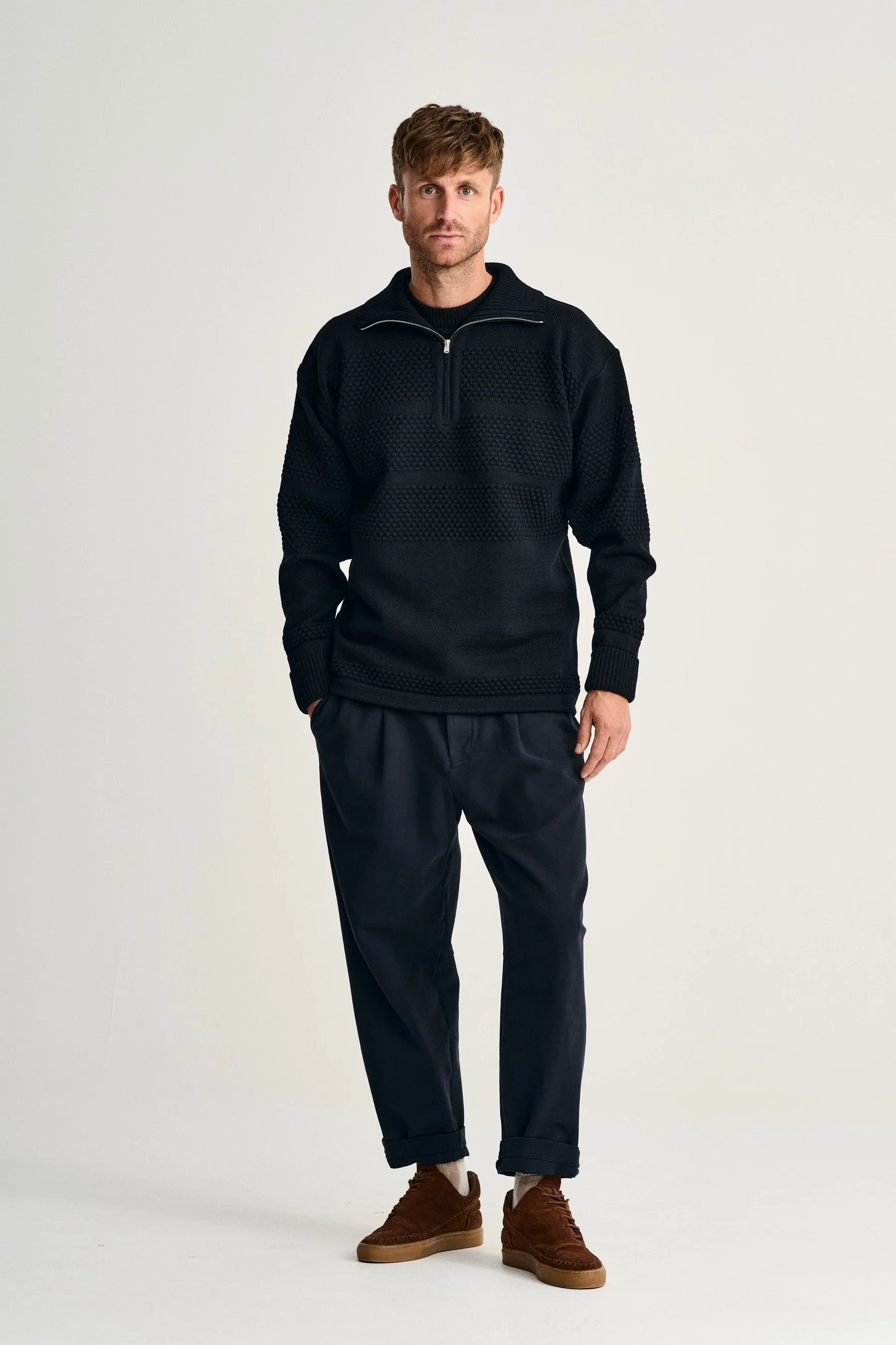 FISHERMAN short zip | kort lynlås, navy blue - Image 3