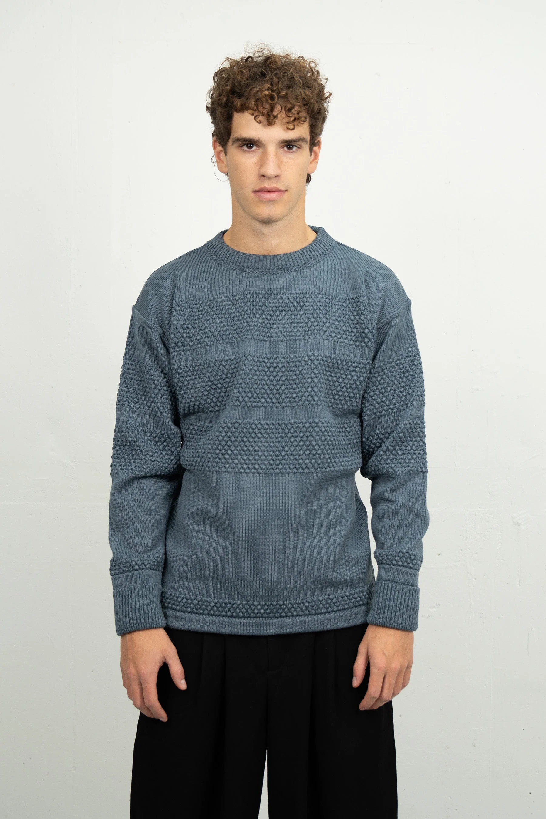 FISHERMAN crew neck | rund hals, slate blue - Image 3