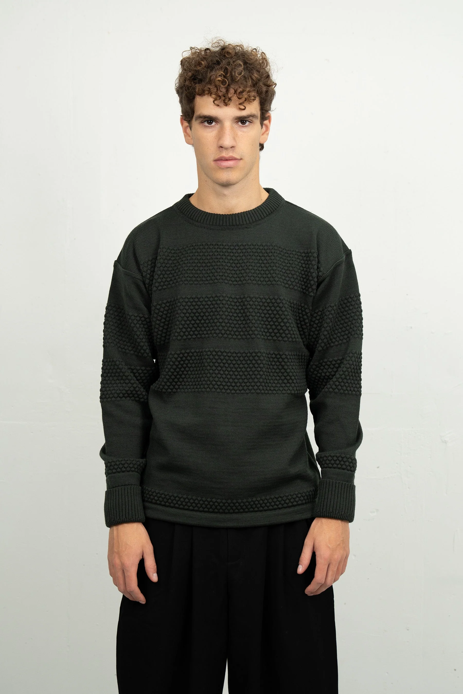 FISHERMAN crew neck | rund hals, dark forest green - Image 3