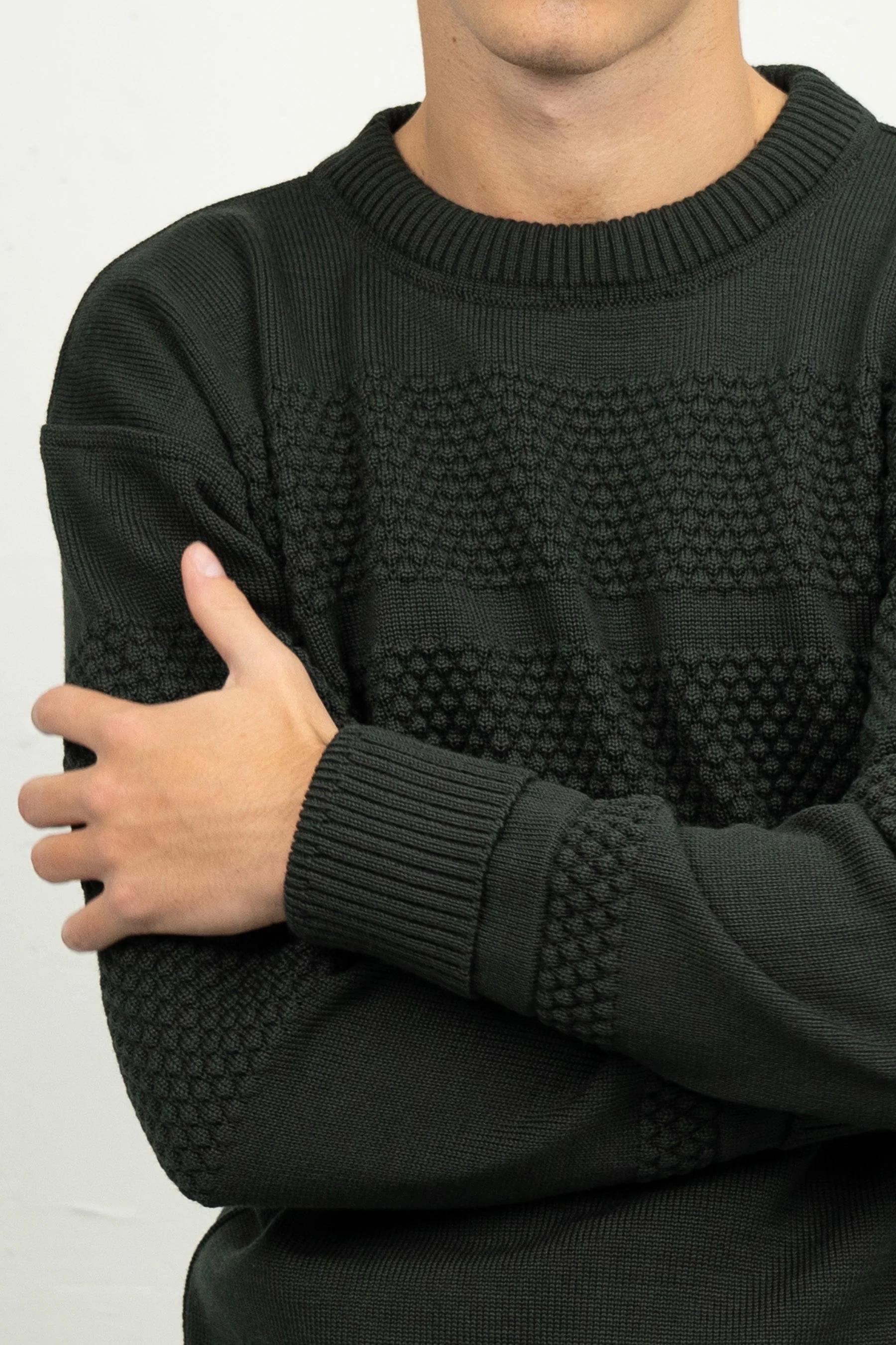 FISHERMAN crew neck | rund hals, dark forest green - Image 5