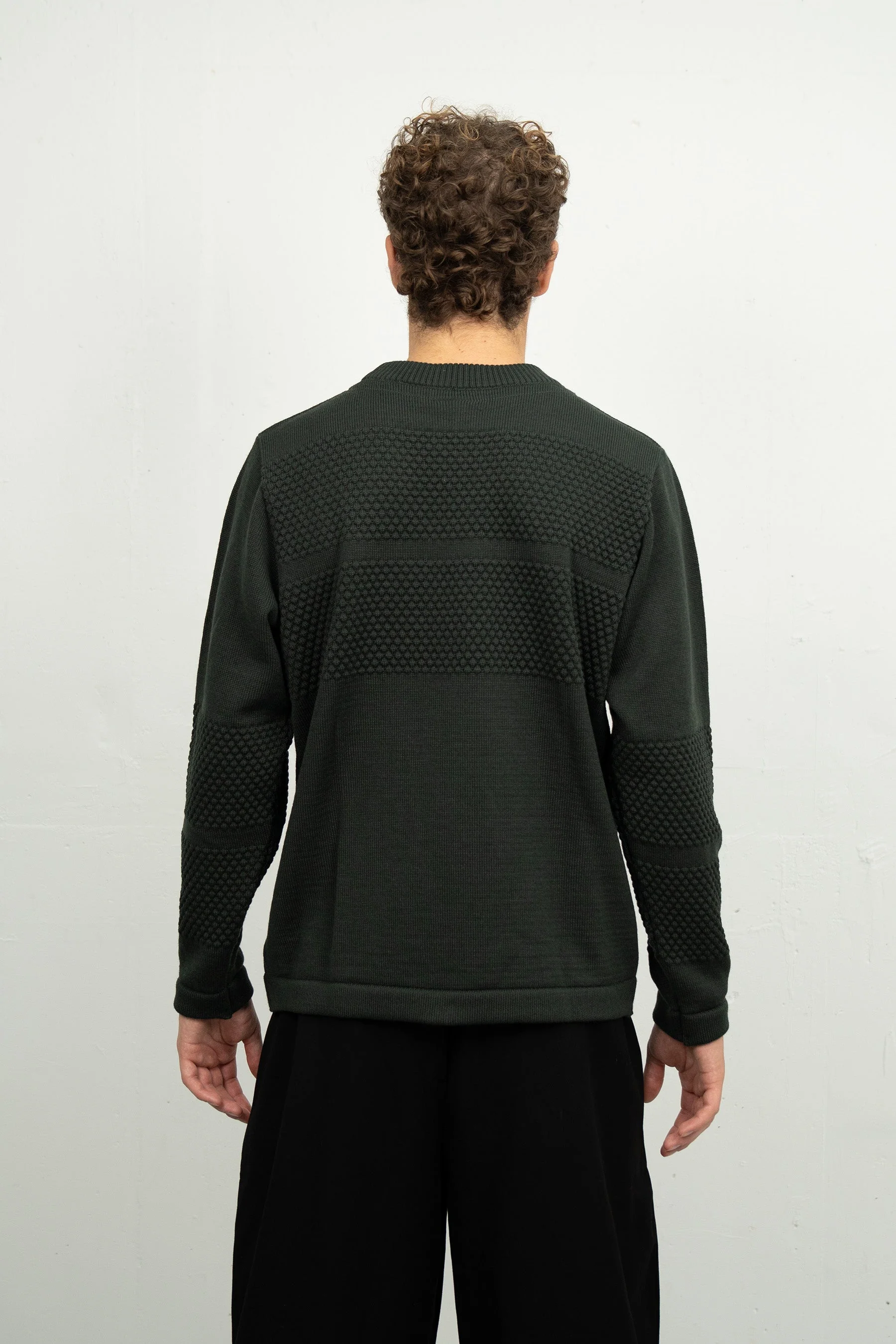 FISHERMAN-III sweater | høj hals, dark forest green - Image 7