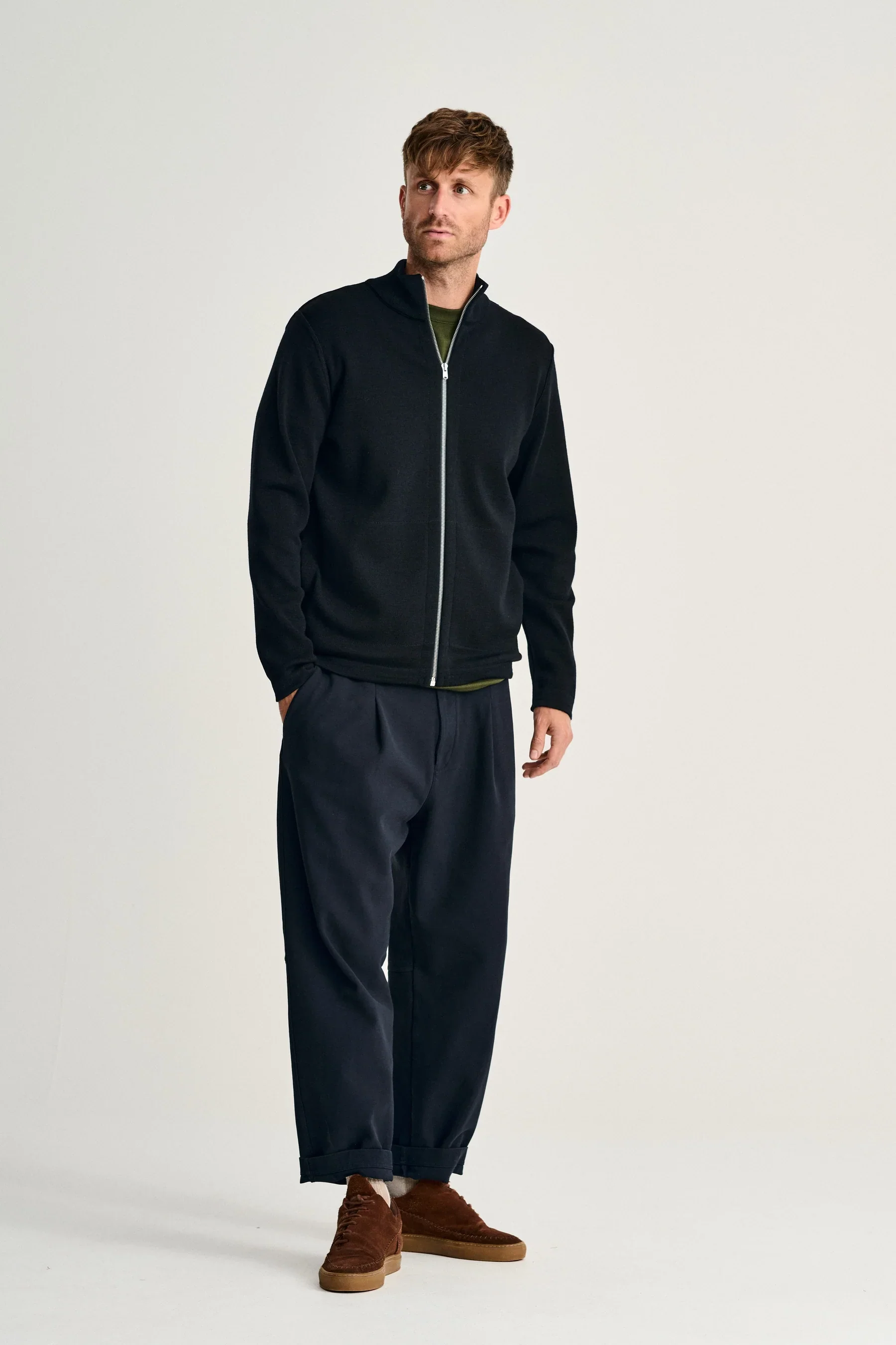 NAVAL full zip | lang lynlås, navy blue - Image 3