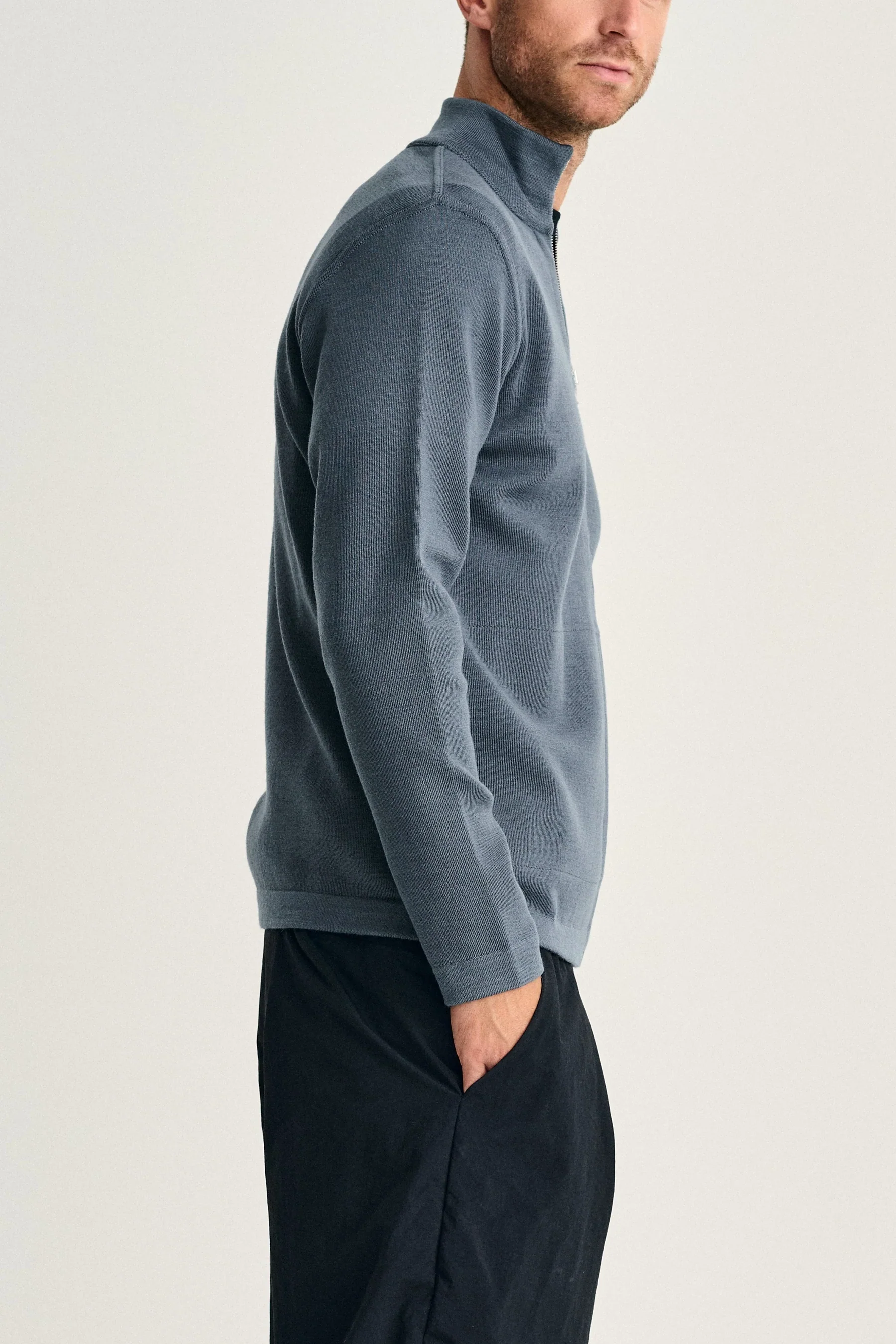 NAVAL full zip | lang lynlås, slate blue - Image 4