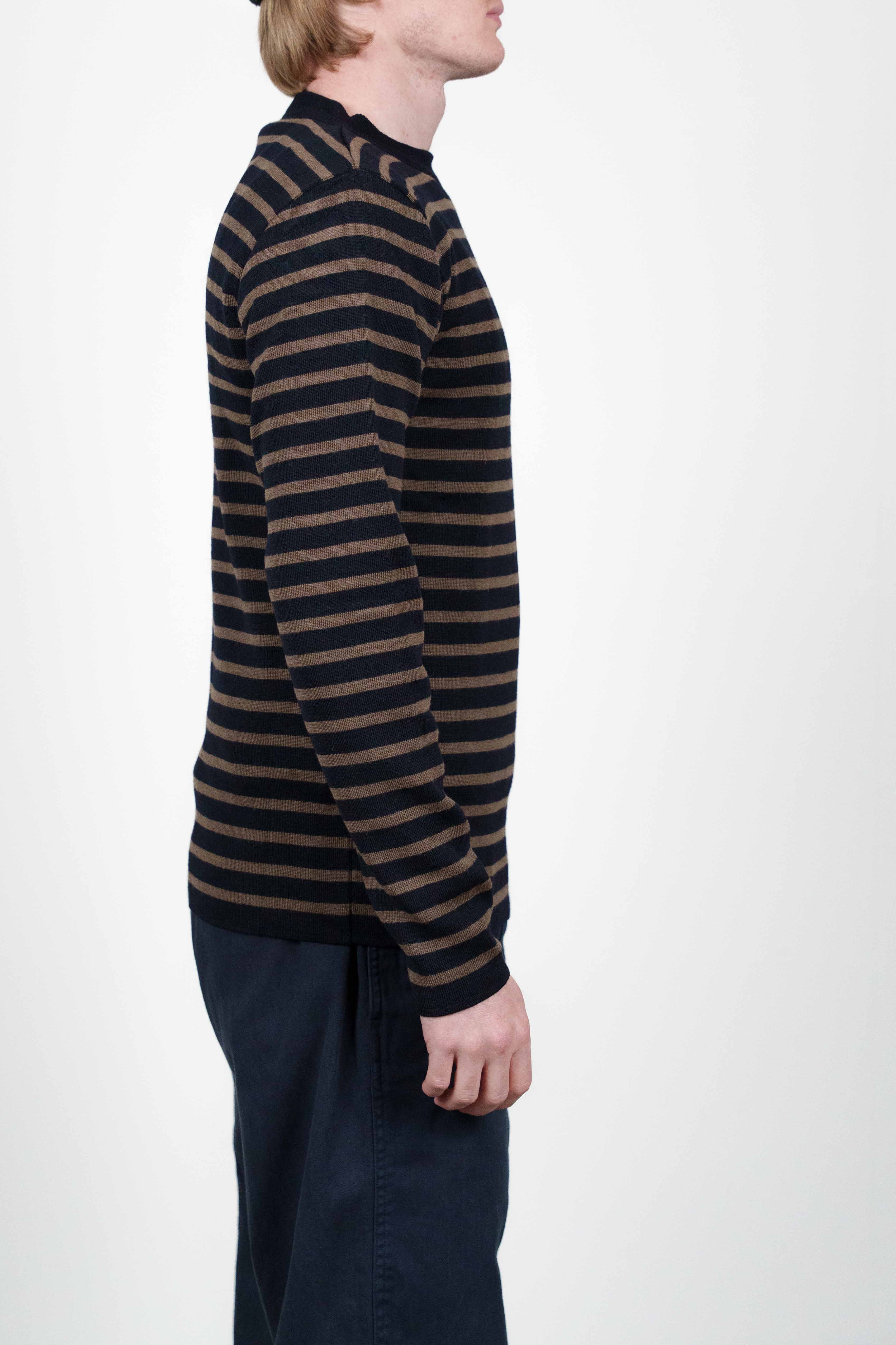 NAVAL crew neck, navy blue / tag brown - Image 3