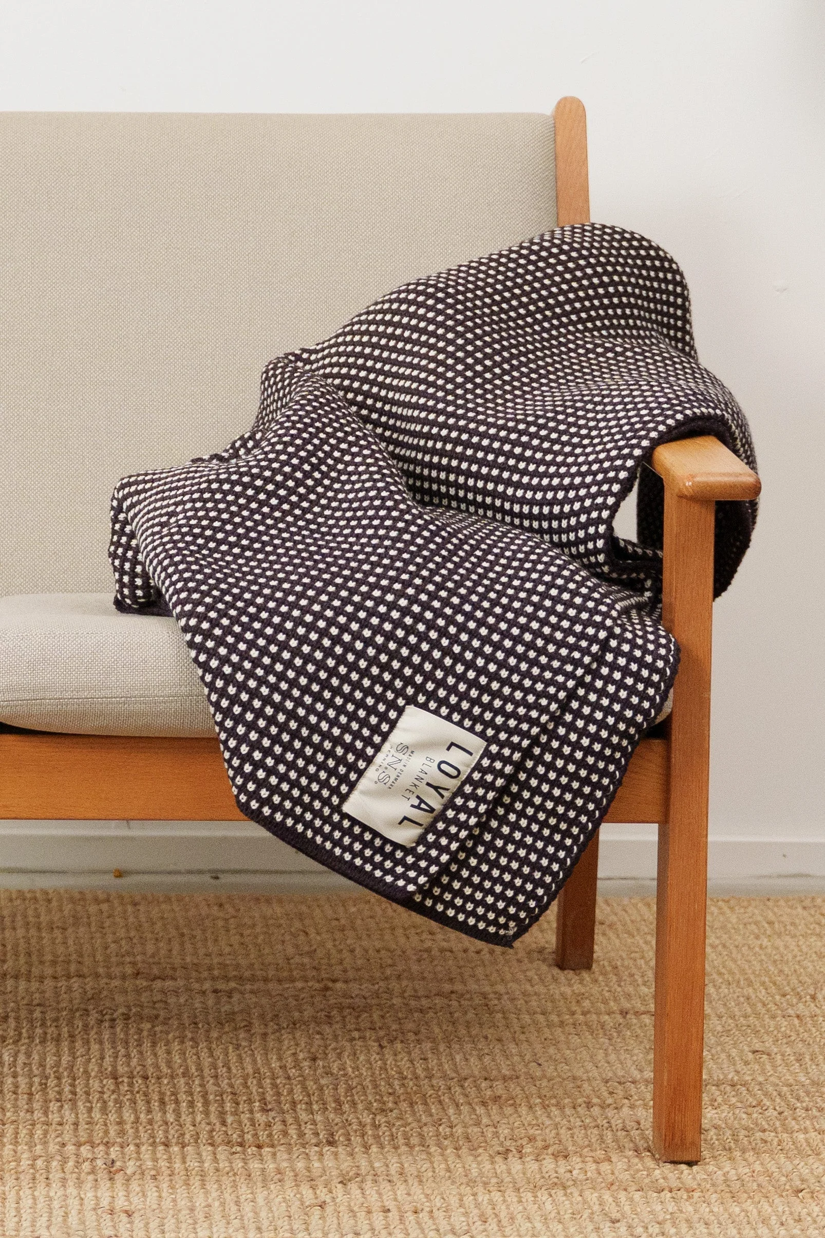 LOYAL blanket, deep purple melange / soft white - Image 3