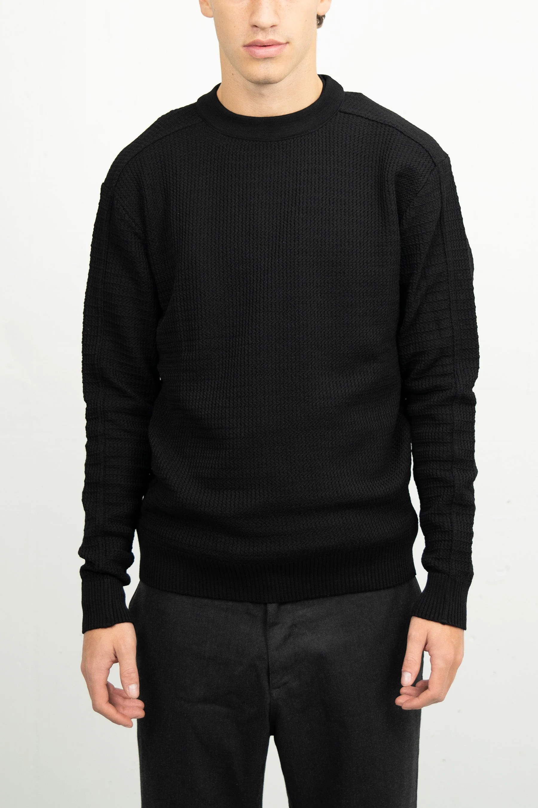 ROENTGEN-II crew neck | rund hals, black void - Image 3