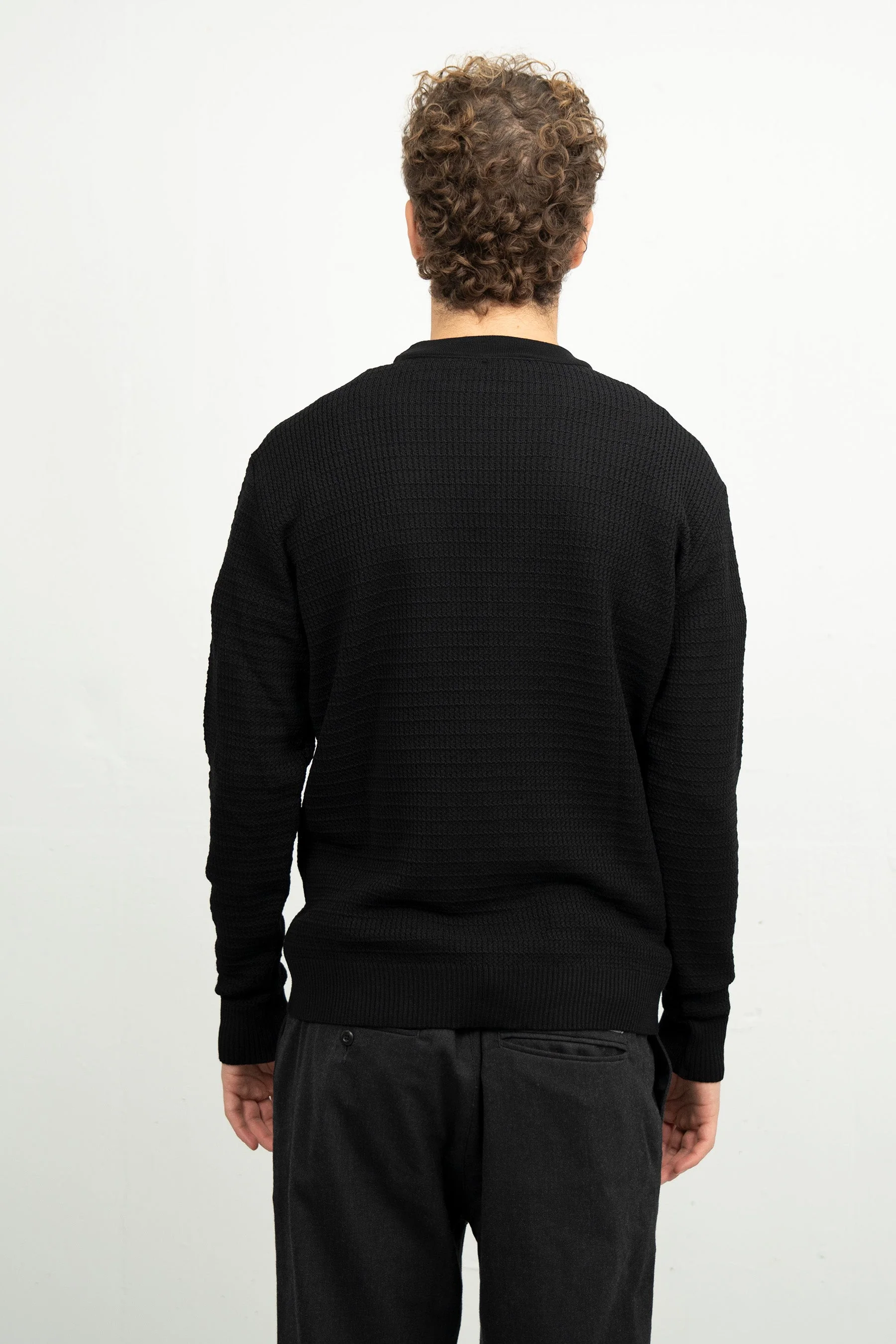 ROENTGEN-II crew neck | rund hals, black void - Image 4
