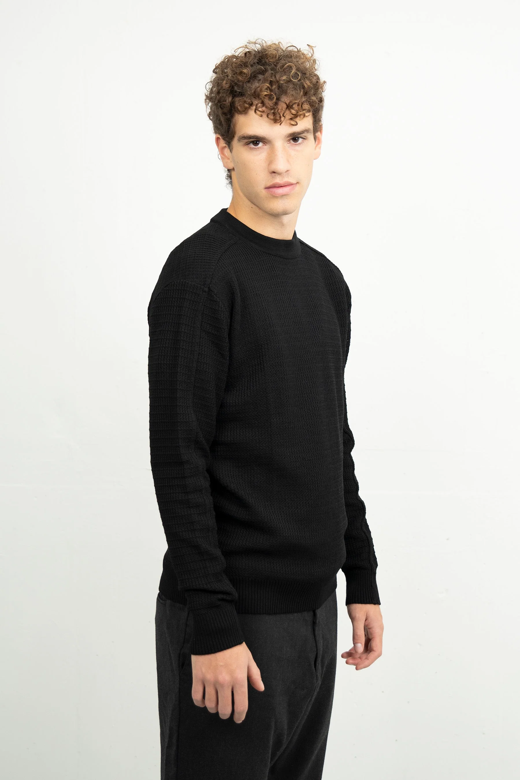 ROENTGEN-II crew neck | rund hals, black void - Image 5