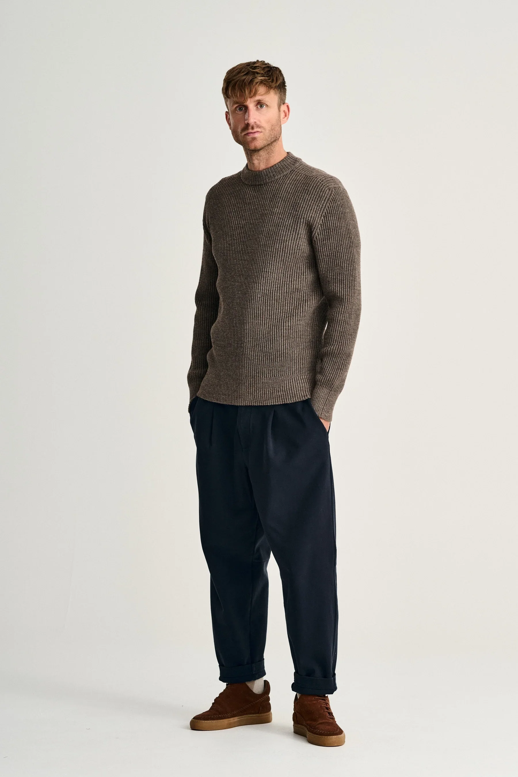 FENDER crew neck | rund hals, terra-II brown - Image 2