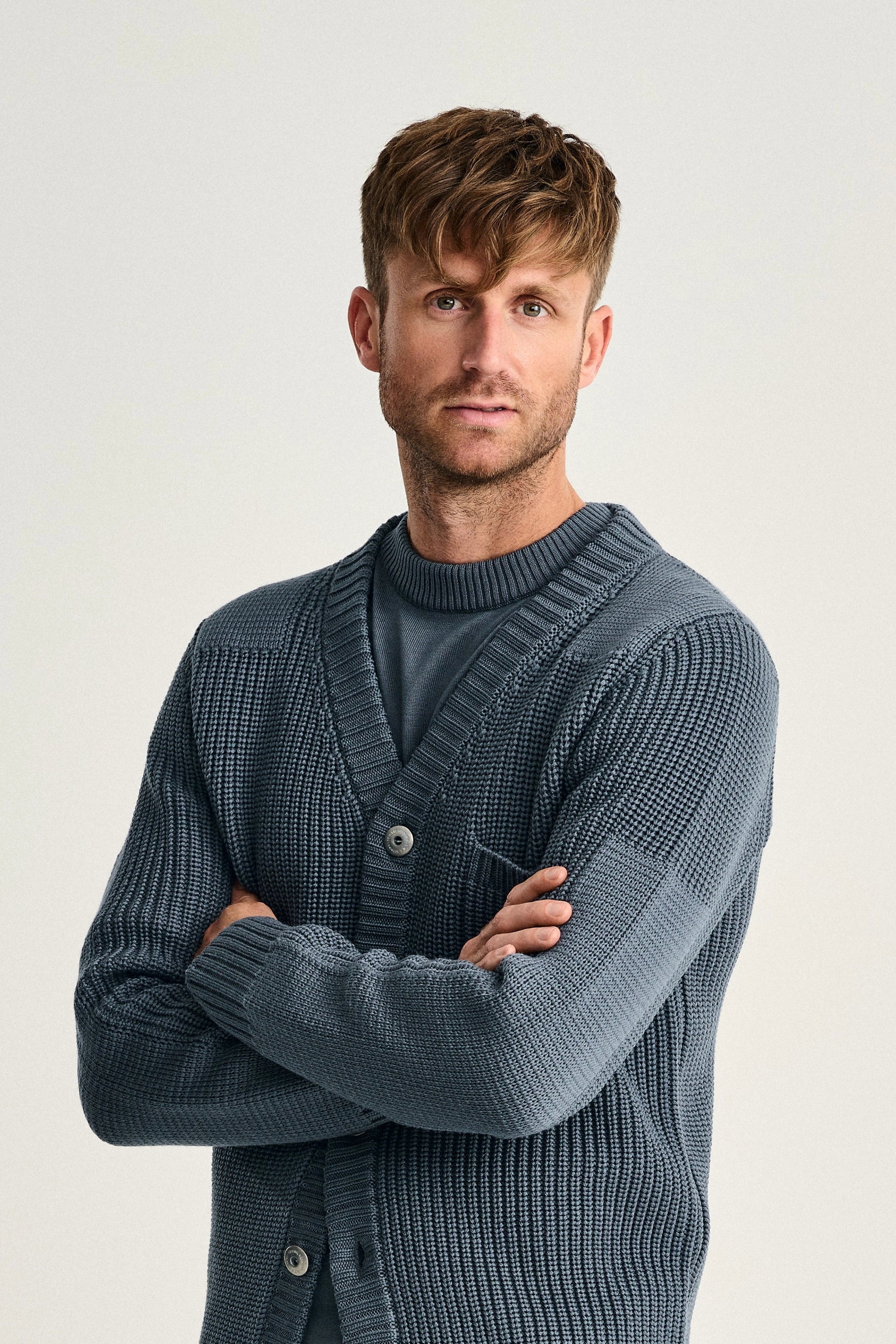 ROBUST cardigan, slate blue (f) - Image 5